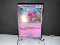 2023 Pokemon Tinkatink 025 SVP Black Star Promo Cosmos Rare SWIRL Card NM+ - Image 1