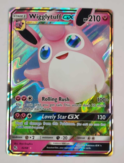 Wigglytuff GX 42/68 Hidden Fates Full Art Holo Rare Pokemon Card NM - Image 1