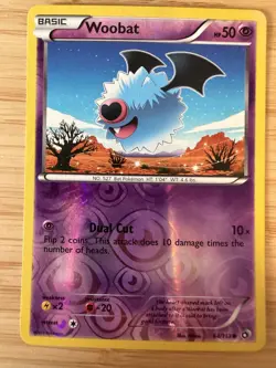 Woobat 64/113 BW Legendary Treasures Reverse Holo Pokemon TCG Card LP - Image 1