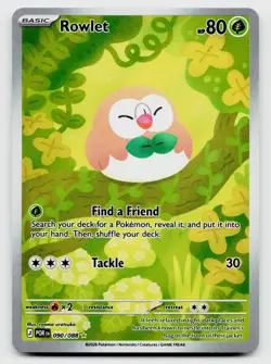 Me03: Perfect Order Pokemon TCG Rowlet IR Illustration Rare Holo Card 090/088 - Image 1