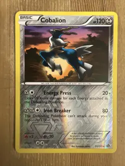 Pokemon TCG Cobalion Legendary Treasures 91/113 Reverse Holo Rare LP - Image 1