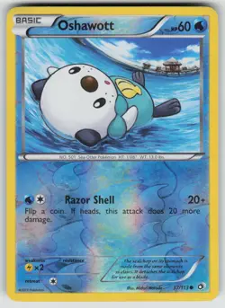Oshawott 37/113 Common Legendary Treasures Pokemon Reverse Holo Damaged - Image 1