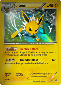 Pokemon TCG - Jolteon - 26/98 - Holo - Rare - XY: Ancient Origins [Near Mint] - Image 1