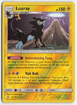 Luxray 48/156 Holo Rare Ultra Prism Pokemon Reverse Holo Lightly Played - Image 1