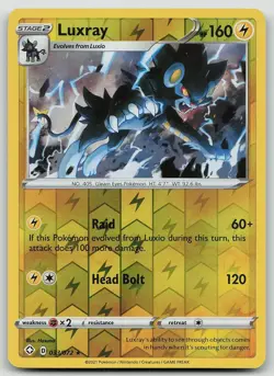 Pokemon Luxray 033/072 Shining Fates Rare Reverse Holo NM - Image 1