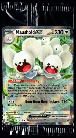 Pokemon TCG Maushold ex 155/182 2023 Paradox Rift Sealed Double Rare Card - Image 1