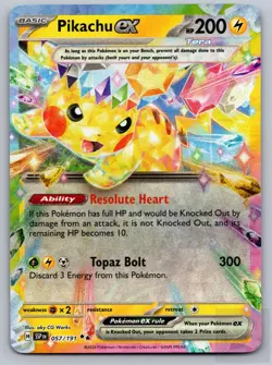 Pikachu ex 057/191 Double Rare Surging Sparks Pokemon Near Mint - Image 1