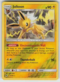 Jolteon 23/68 Rare Hidden Fates Pokemon Reverse Holo Near Mint - Image 1