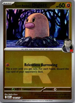Team Rocket's Diglett (Team Rocket) 100/217 Holo Ascended Heroes Pokemon Reverse - Image 1