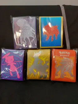 Pokemon TCG Card Sleeves Lot of 5 Packs - Factory Sealed - FS, Sun&Moon, SwSh - Image 1