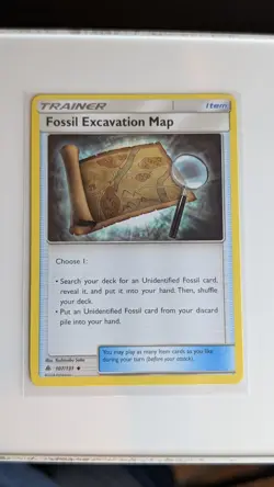 Pokemon Fossil Excavation Map Trainer Item Forbidden Light 107/131 English - Image 1
