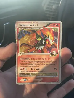 Pokemon Infernape E4 Lv. X Rising Rivals 108/111 Perfect Hand Swirl - Image 1