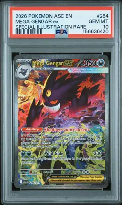 2026 POKEMON ASC EN-ASCENDED HEROES #284 MEGA GENGAR EX PSA 10 - Image 1