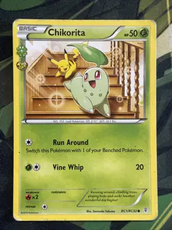 Chikorita RC1/RC32 Common Generations Pokemon Radiant Collection Pikachu feature - Image 1
