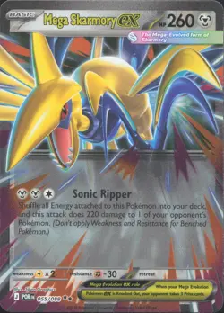 Mega Skarmory ex 055/088 Double Rare Perfect Order Pokemon Near Mint - Image 1