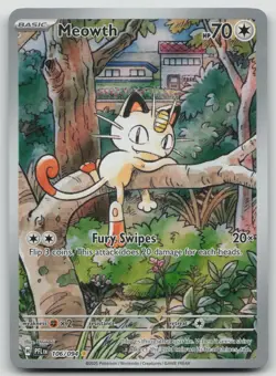 Pokemon TCG Meowth 106/094 Full Art Illustration Rare Holo Phantasmal Flame - Image 1