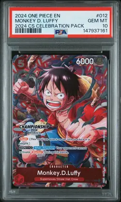 2024 ONE PIECE CHAMPIONSHIP 2024 CELEBRATION PACK #012 MONKEY D. LUFFY PSA 10 - Image 1