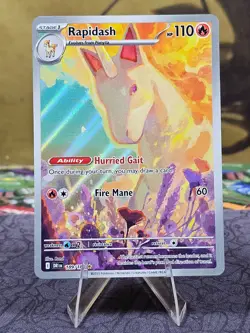 Pokemon TCG Rapidash 189/182 Destined Rivals Illustration Rare Holo Card NM - Image 1