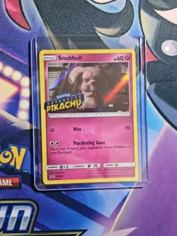 Snubbull SM200 Detective Pikachu Promo Stamped Holo Pokemon Card NM - Image 3