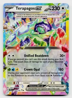 Pokemon TCG Terapagos ex Double Rare Holo Card 128/142 - Image 1