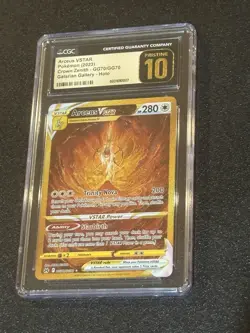 CGC PRISTINE 10 ARCEUS VSTAR Crown Zenith Galarian Gallery Art Card GG70/GG70💎 - Image 2