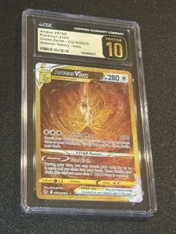 CGC PRISTINE 10 ARCEUS VSTAR Crown Zenith Galarian Gallery Art Card GG70/GG70💎 - Image 3