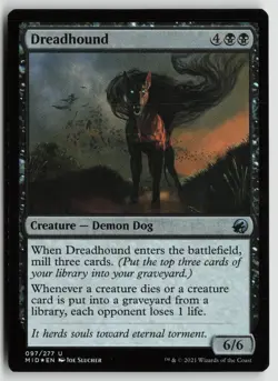 Dreadhound Lightly Played Foil 97 Innistrad: Midnight Hunt Magic: The Gathering - Image 1