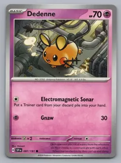 DEDENNE 087/191 C SURGING SPARKS POKEMON NM SSP 2024 - Image 1