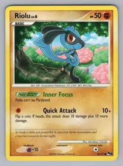 RIOLU 16/17 C POP SERIES 8 POKEMON LP 2008 2 - Image 1
