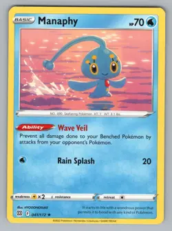 MANAPHY 041/172 R BRILLIANT STARS POKEMON NM BRS 2022/; - Image 1