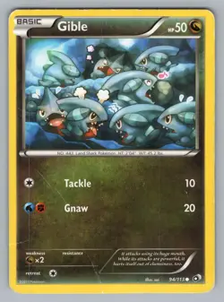 GIBLE 94/113 C LEGENDARY TREASURES POKEMON LP LTR 2013|= - Image 1