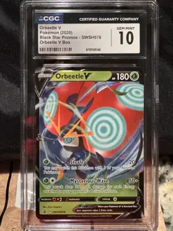 CGC 10 Gem Mint 2020 Pokemon SWSH Orbeetle V Vivid Voltage 020/185 Ultra Rare - Image 1