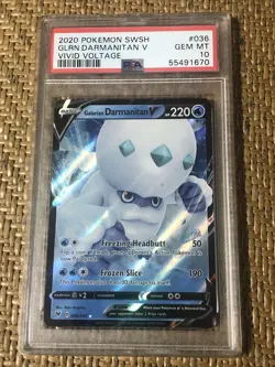 Pokemon Galarian Darmantian V Vivid Voltage PSA 10 "For Trade on Veriswap" - Image 1