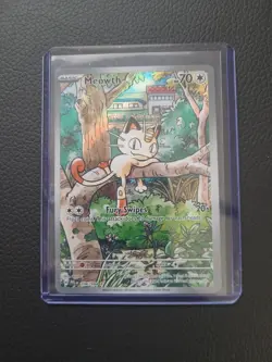 Meowth 106/094 NM – Illustration Rare IR – 2025 TCG Pokemon Phantasmal Flames - Image 1