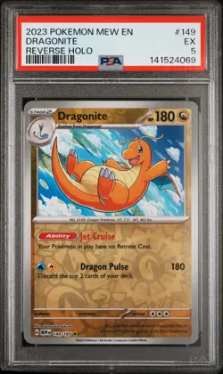 2023 POKEMON MEW EN-151 REVERSE HOLO #149 DRAGONITE PSA 5 - Image 1