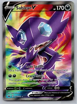 Sableye V 194/202 Ultra Rare Sword & Shield Pokemon Near Mint - Image 1