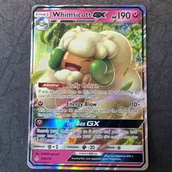 Whimsicott GX 140/214 Sm-Unbroken Bonds Holo Sun & Moon Pokemon MJ - Image 1
