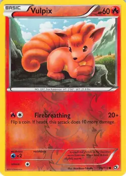 Vulpix 20/113 Common Legendary Treasures Pokemon Reverse Holo Lightly Played - Image 1