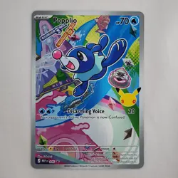 Popplio 045 First Partner Illustration Rare Pokemon 30th Anniversary Promo - Image 1