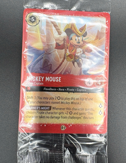 Disney Lorcana Mickey Mouse Pirate Captain Promo Card #18 SEALED Foil - Image 1
