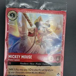 Disney Lorcana Mickey Mouse Pirate Captain Promo Card #18 SEALED Foil - Image 2