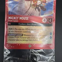 Disney Lorcana Mickey Mouse Pirate Captain Promo Card #18 SEALED Foil - Image 3