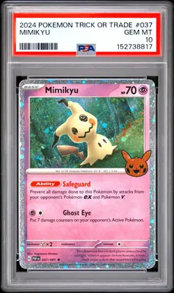 PSA 10 2024 POKEMON TRICK OR TRADE #037 MIMIKYU COSMOS HOLO 🔥 - Image 1