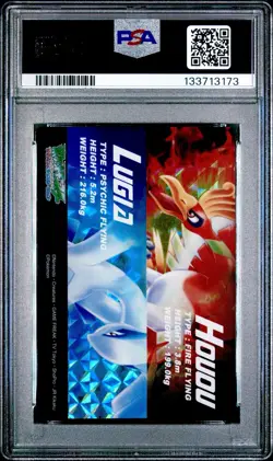 PSA 8 Ho-oh & Lugia Prism Japanese Carddass Zukan No 02 Pokemon - Image 2