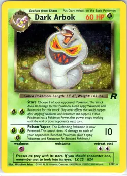 Dark Arbok 2/82 Holo Rare Team Rocket Pokemon Unlimited Holo Moderately Played - Image 1