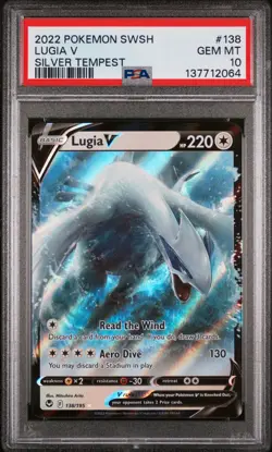 2022 POKEMON SWORD & SHIELD SILVER TEMPEST #138 LUGIA V PSA 10 - Image 1