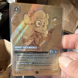 Disney Lorcana Gadget Hackwrench Brilliant Bosun Holo Card 217/204 Chip 'n' Dale - Image 3
