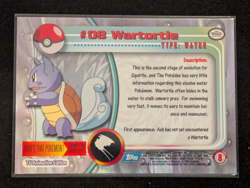 Topps Pokemon #08 Wartortle TV Animation Edition Card, 1999 NM FREE SHIPPING N81 - Image 2