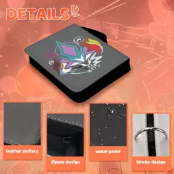 9 Pocket Trading Card Binder with Zipper - Holds 900 Cards, 50 Pages of Sleeves - Image 2