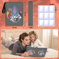 9 Pocket Trading Card Binder with Zipper - Holds 900 Cards, 50 Pages of Sleeves - Image 3